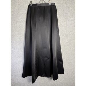 Vintage 90s/Y2K Black Maxi Skirt Satin Evening Gothic Dramatic SMALL See Msrmnts